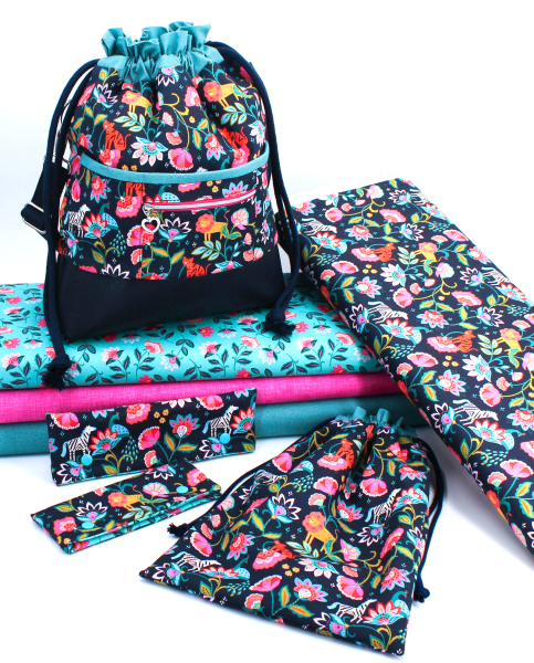 Projektbeutel/ Handarbeitsbeutel mit Kordel Indian Summer